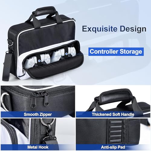 Image of New World for PS5 Slim Travel Bag Storage Bag ,Carrying Case for PS5 Slim, Large Capacity Protective Storage Bag Travel Bag Compatible with PlayStation 5 Slim Console and Controllers ( Only Bag)