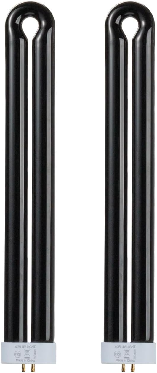40-Watt Black Light Replacement Bulb Compatible with Black Flag BB-40WHT BZ-40BLK BZ-40DX BZ-40MAX, U Shape Twin Tube Bulb Indoor Outdoor Light Bulbs for Stinger B4045-4 UVB45, 2 Pack