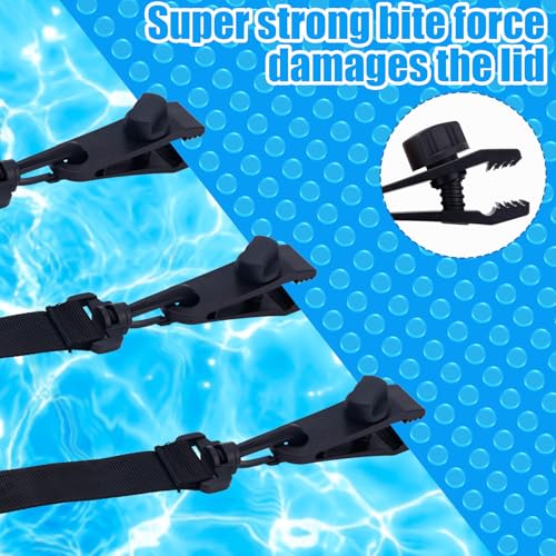 Miniatura 4 de Kit De Fijación De Carrete De Cubierta Solar Para Piscina, Incluye 6 Correas Solares Para Manta Con Ganchos, 6 Clips Para Cubierta De Piscina Y Cierres Táctiles, Accesorios Universales