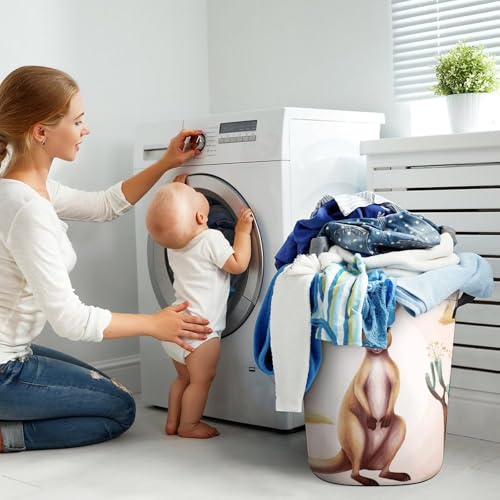 Grand panier à linge pliable imperméable avec poignées ultra résistantes