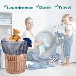 Heavy Duty Laundry Bag 2 Pack XL Nylon Laundry Bags with Straps, Washable Large Dirty Clothes Organizer with Drawstring Closure, Travel Washing Bag Fit a Laundry Hamper or Basket - Image 5