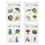 StickerBeans® Rhinestone Stickers - Sparkle Starter Pack - 2” x 2” Each Unique Sparkly Cut-to-Shape for Collecting, Trading, Decorating Laptops, Phone Cases, Scrapbooks, for Tweens, Teens, and Adults