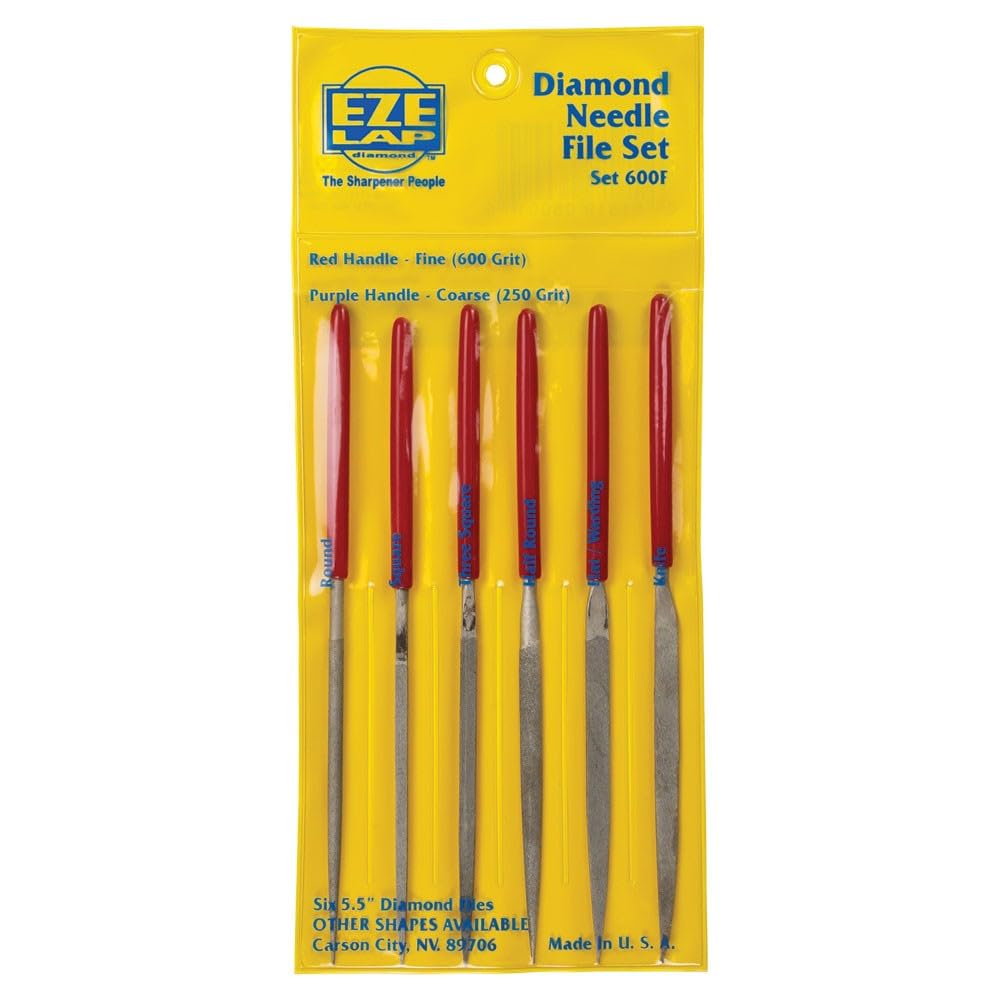 Eze-Lap Silver Model 600 Fine Grit Diamond Needle File Set (600 Grit)