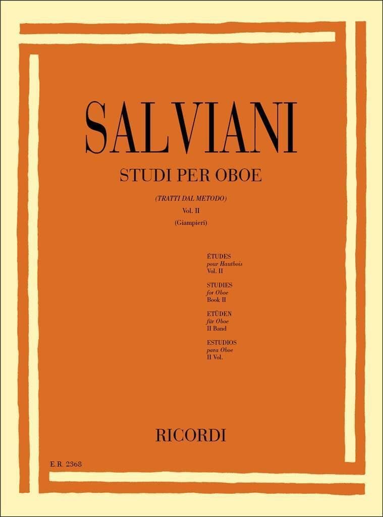 C. SALVIANI : STUDI PER OBOE (TRATTI DAL METODO) VOL. I - HAUTBOIS