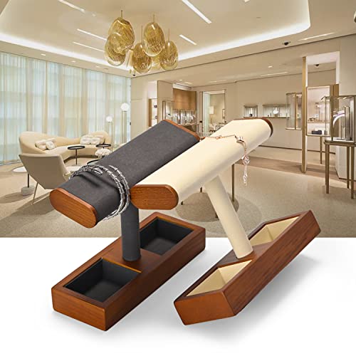 Oirlv Solid Wood Watch Display Stand T-bar Watch Stand for Men and Women Jewelry Accessory Organizer for Store and Home(SM19102)