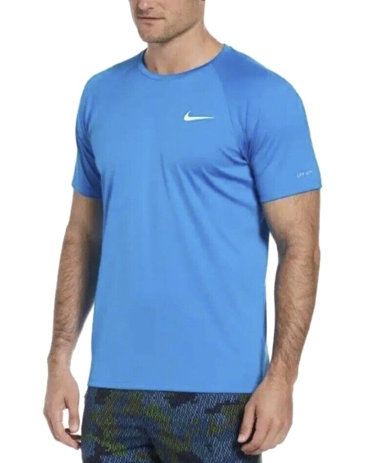 Nike Men's Dri-FIT UPF 40+ Hydroguard Swim Tee, Game Royal, Large, Blue