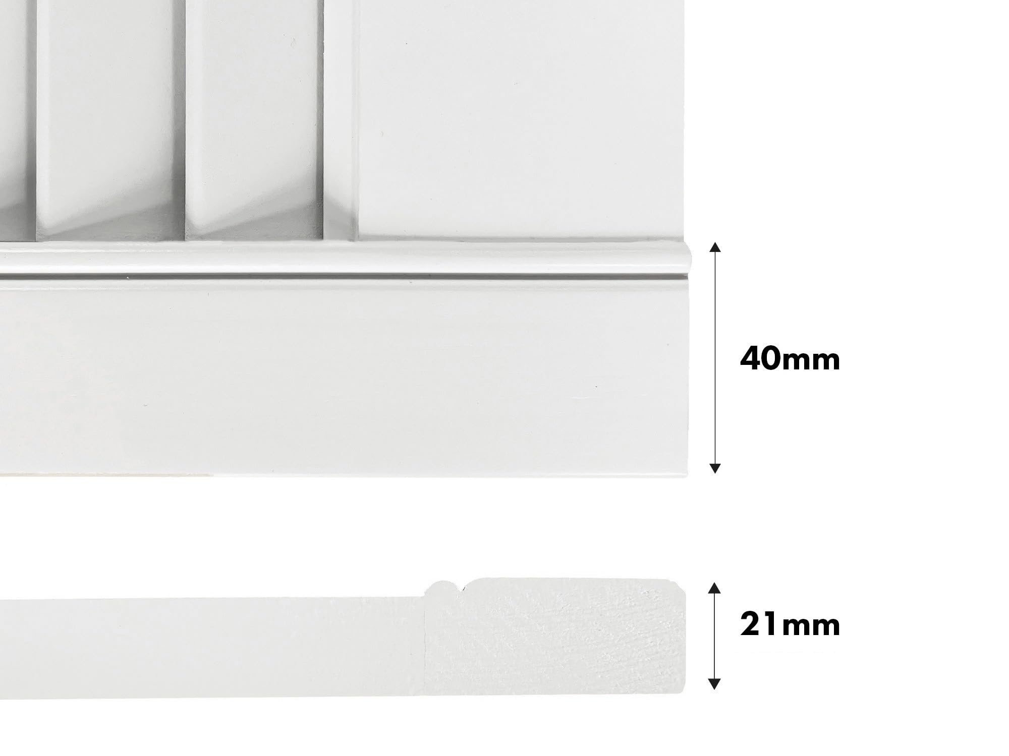 DecoMeister Porte a Lamelle in Legno 394x606 mm Confezione da 2 - Porta Lamella Pino Massiccio - Anta per Armadio a Persiana Aperta - Frontali Mobili e Antine per Guardaroba - Preverniciato Bianco