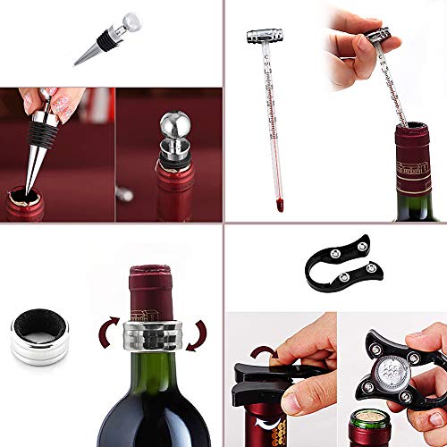 SumDirect Wijnopener Set, Hendel-Arm Konijn Kurkentrekker, Wijnaccessoire Sets met flesopener, Folie snijders, Beluchter… - Image 7