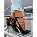 Fashare Womens High Heels Bow Tie Back Sexy Stiletto Ankle Strap Wedding Dress Pumps Shoes A-Black