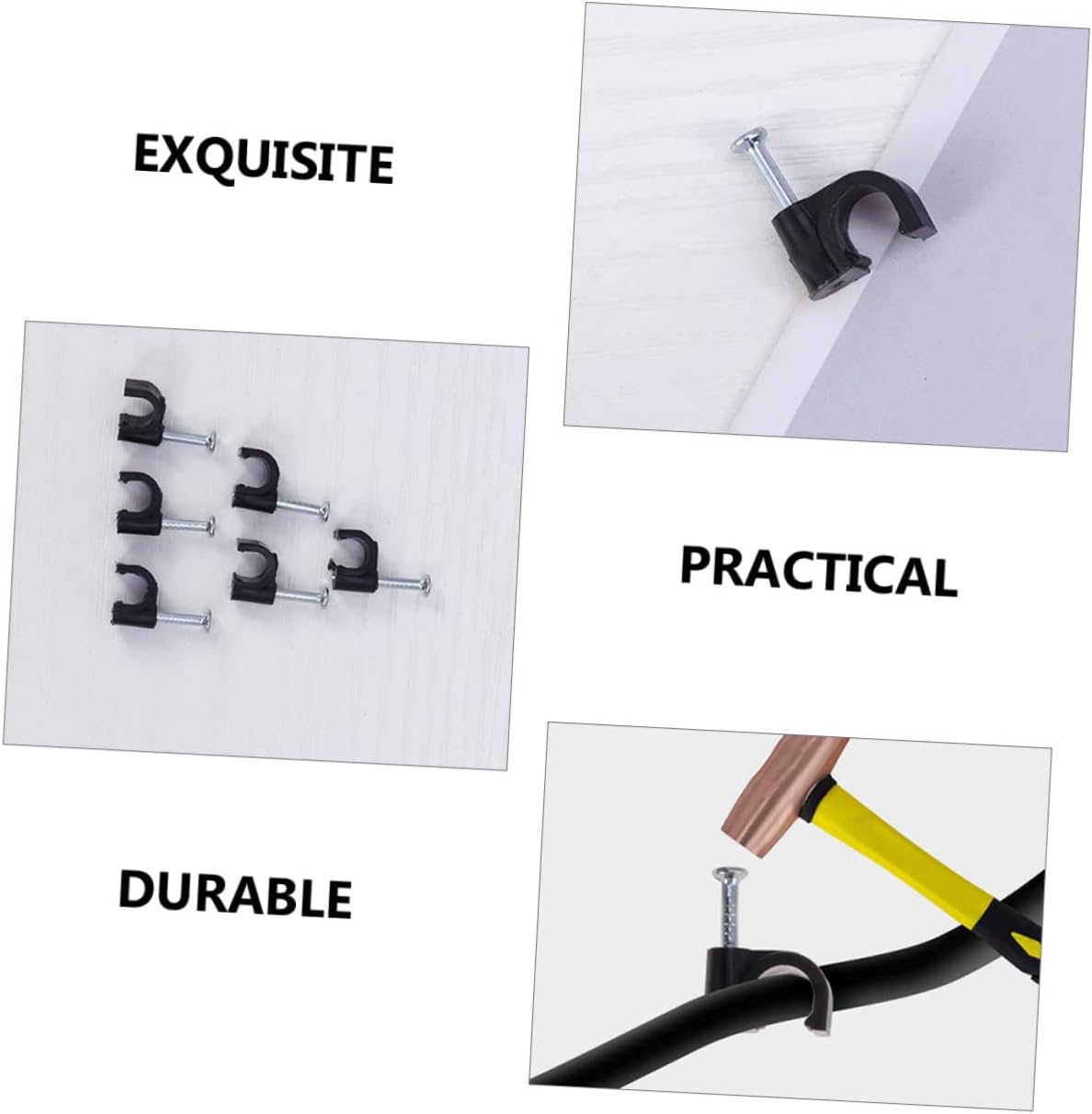 MERRYHAPY Cable Staple Assortment for Outdoor Use Wire Clips for Electrical Coax Cables Easy Installation with Strong Bearing Capacity Shock Resistant and Durable Design