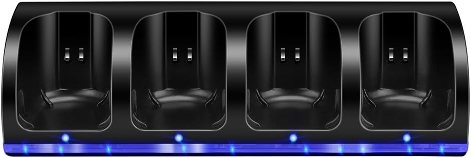 Remote Charger for WII,Galexh SN03 Charging Stand with Four 2800mAh Rechargeable Batteries for Nintendo WII Remote(Black)