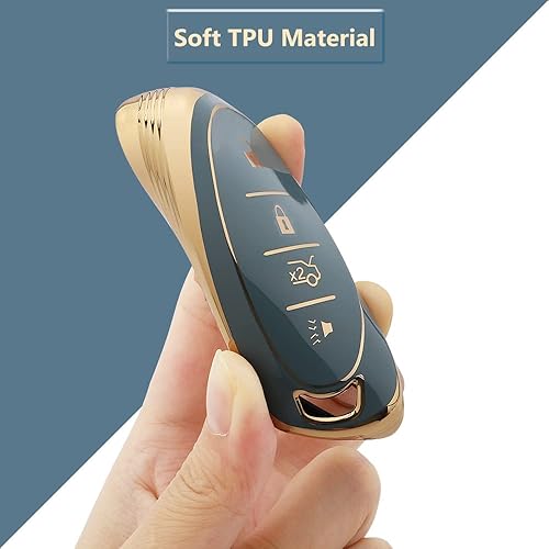 Miniatura 2 de LECART Funda protectora azul para llavero de TPU con llavero brillante, Azul