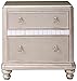 Coaster Furniture Bling Game Modern Glam 2 Drawer Nightstand Bedroom Bedside Table Storage Drawers Metallic Platinum Silver 204182
