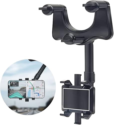 Miniatura 1 de Zoopod Soporte para teléfono de espejo retrovisor para automóvil soporte de teléfono de automóvil giratorio y retráctil de 360 soporte de teléfono