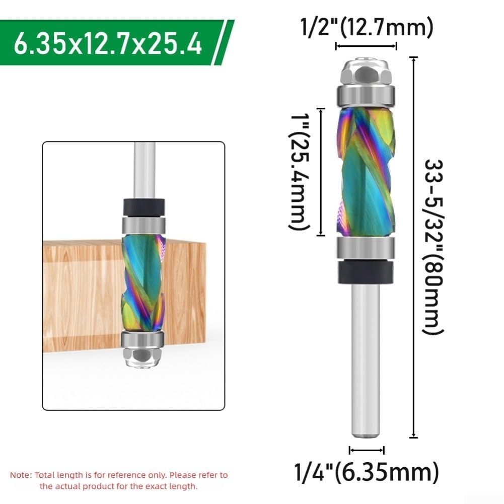 Punta per Router per dlc Doppio Cuscinetto 12mm Taglio per preciso