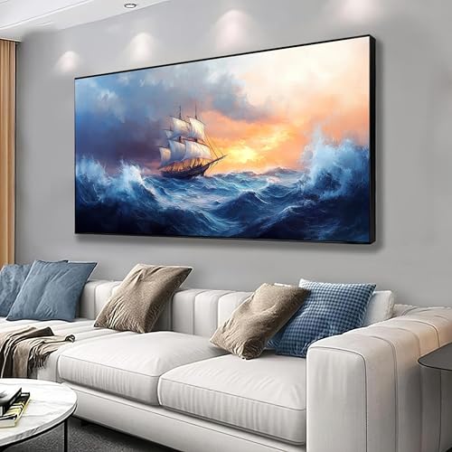 Paysage nautique d'été sur toile murale haut de gamme 60x80cm
