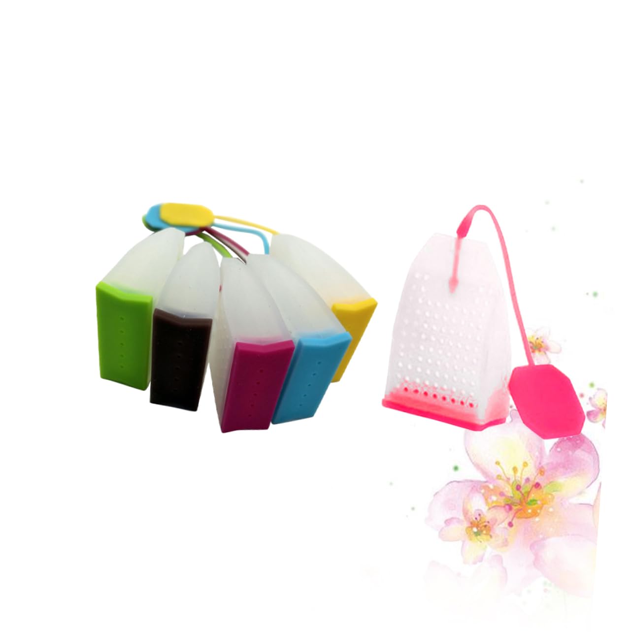 MAGICLULU 3 Juegos De Coladores De Té De Silicona Para Infusiones De Bolsitas De Té Resistentes Al Calor Y Aptos Para Lavavajillas (6 Unidades)