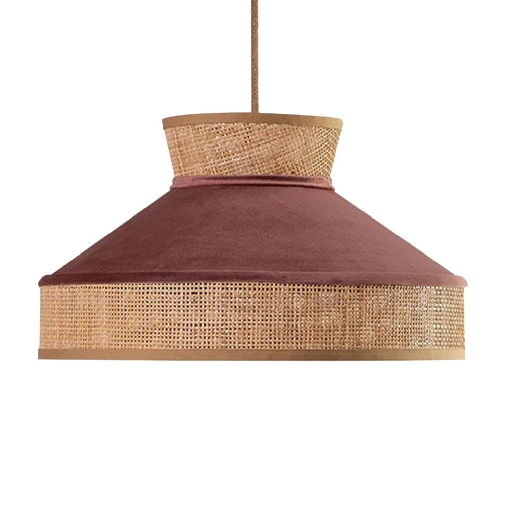 LQZCXMF Japanese Wabi-sabi Style Rattan Hanging Lamp 17.7in Bedroom Green Linen Lamp Shade Dome Adjustable Nightstand Chandeliers E26 Base for Loft Coffee Shop Foyer Natural Wicker Lighting Fixture