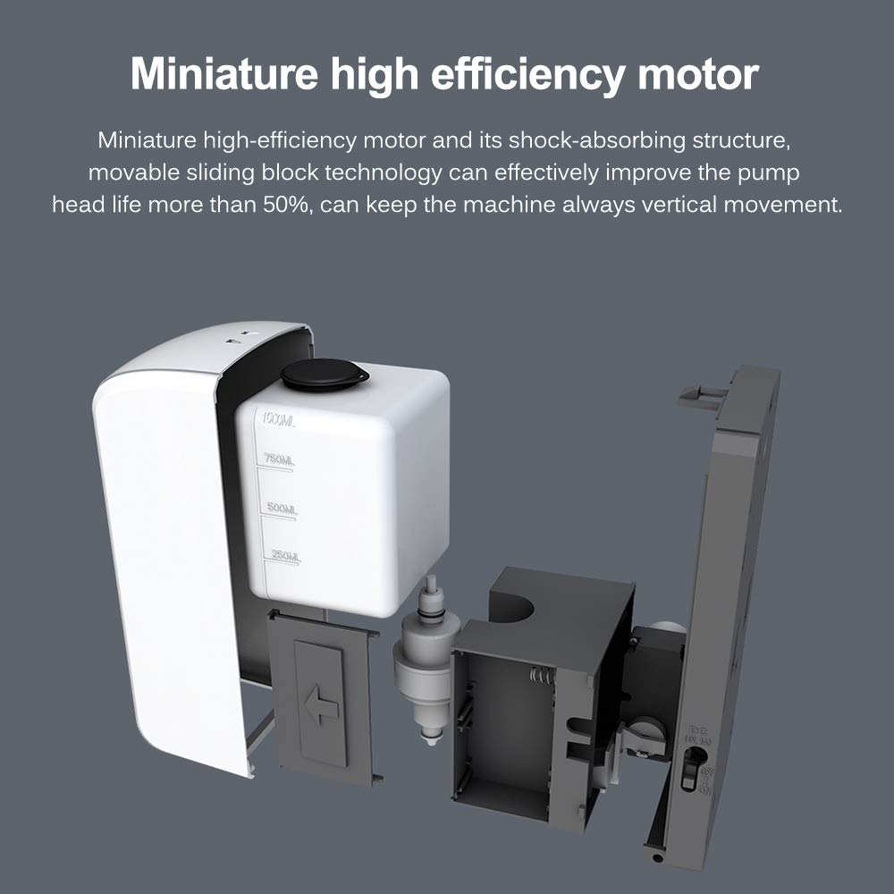 Dispenser di Sapone Liquido Intelligente A Induzione A Infrarossi per Erogazione Automatica di Sapone da 1000 Ml Montato A Parete per Il Bagno della Cucina B