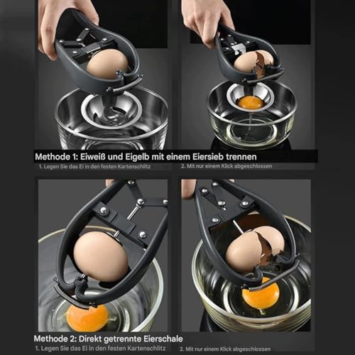Abridor de huevos triangular en acero inoxidable para cocina y repostería 5