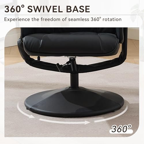 Sillón reclinable piel sintética negro miniatura 5