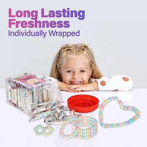Fresh Finest Novelty Candy Mix - 54-Count Bulk Candy in a Jar. Includes 18 Candy Bracelets, 18 Candy Necklaces, and 18 Candy Rings, All Individually Wrapped. - Thumbnail 7