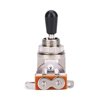 Guitar 3 Way Toggle Switch, Durable Metal with Black Knob Replacement Part Silver Finish for Electric Guitarists DIY Repairs and Custom Builds