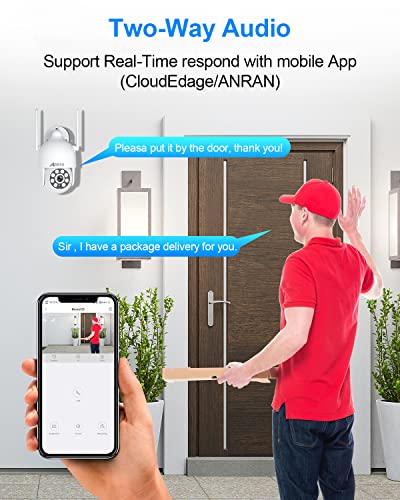 ANRAN 2K WiFi Outdoor Security Camera: 3MP PTZ Dome with 360° View, Motion Tracking, Siren, Night Vision, and 2-Way Audio