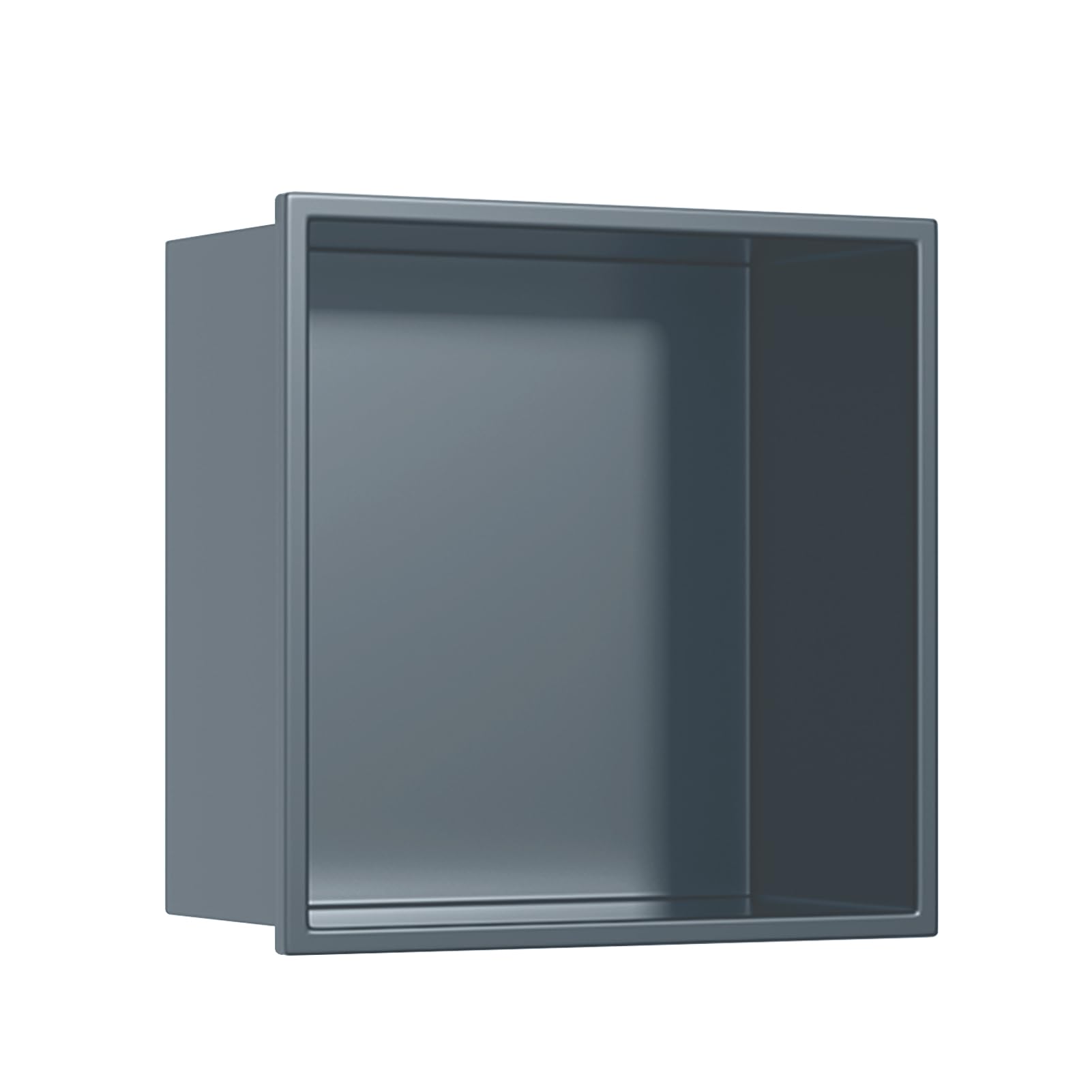 Étagère de douche acier inoxydable pour optimiser l'espace avec ce rangement encastré noir brossé monocouche