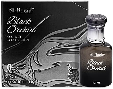 Al-Nuaim Ameer Series |Black Orchid |Alcohol Free |Attar Roll On |Luxury Scent with Long Lasting Fragrance For Men & Women |9.9ml
