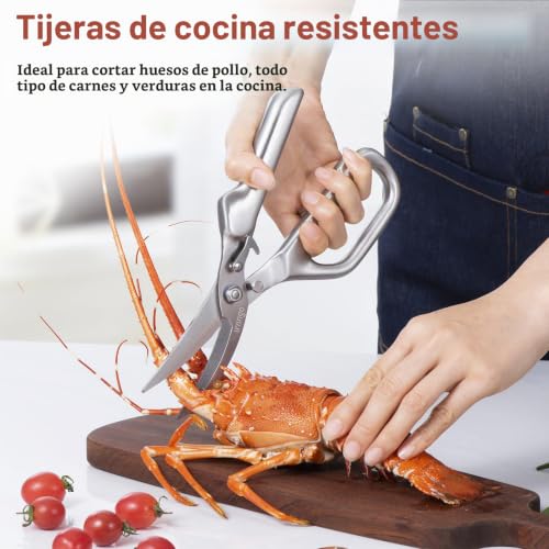 Miniatura 6 de Livingo Tijeras De Cocina De Acero Inoxidable Resistentes Multiuso Profesionales, Tijeras De Cocina Multifunción Acero Inoxidable Para Aves, Carne, Huesos, Verduras Lavavajilla