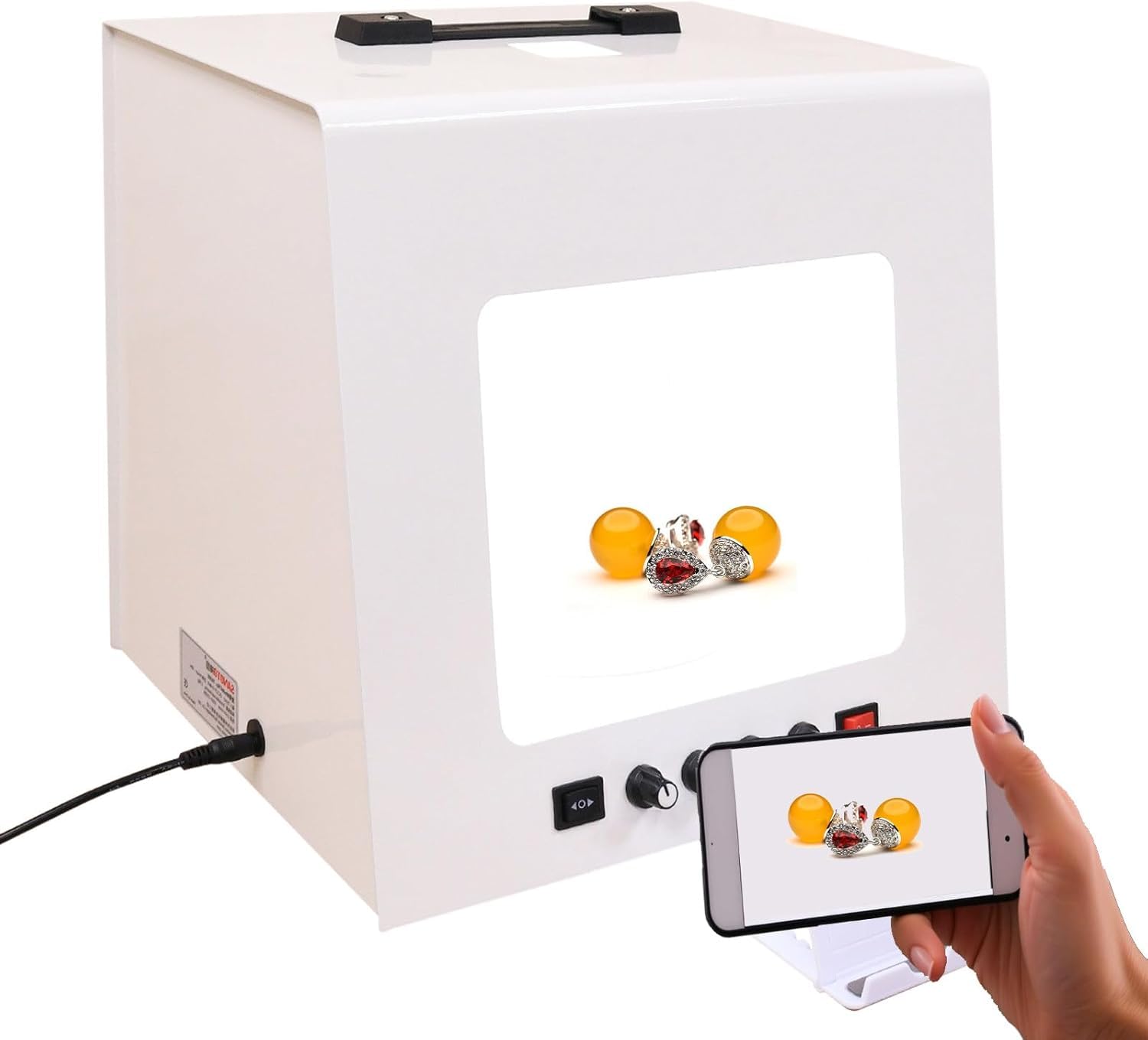 Zestaw Miniaturowego Namiotu Do Studia Fotograficznego Z Podświetlaną Biżuterią, Przenośny Mały Namiot Do Domowego Studia Fotograficznego Z Automatycznym Obrotowym Stołem 360° Small