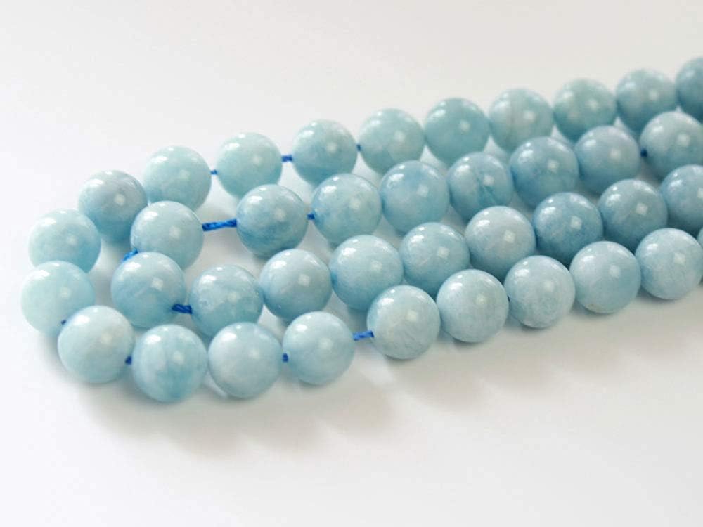 アクアマリン 8ｍｍ玉 半連 24玉 天然石 丸ビーズ パワーストーン 卸 問屋 鑑別済