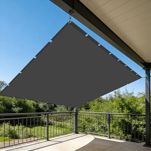 Voile d'ombrage rectangulaire gris foncé pour terrasse et repas - 2