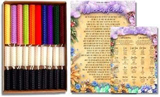 30 Pack of 2 and 4 Inch Beeswax Spell Candles | Assorted Colours | Unscented | Hand-rolled | Wiccan Rede | Burn Time 35 and 80 Mins