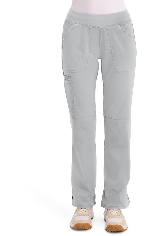 Cherokee Women Scrub Pant with Straight Leg Pull-on Pant Medical Bottom with 4 Pocket 2-Way Stretch Fabric -