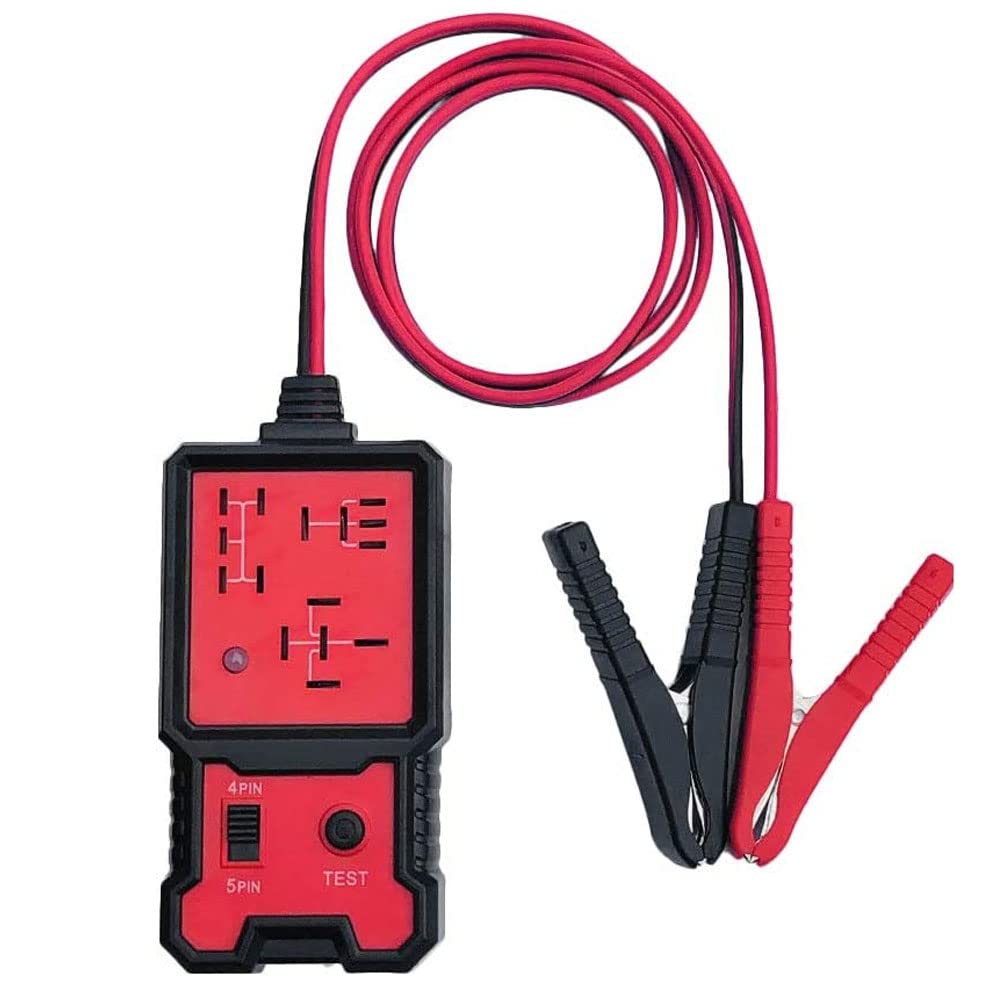 Excefore Automotive Relay Tester 12V Car Battery and Alternator Checker With Clips - Electronic Analyzer Diagnostic Tool