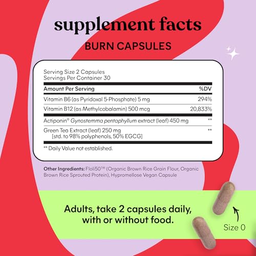 Lemme Burn - Metabolism, Belly Fat Burning + AMPK Activating Supplement for Men & Women w/Clinically Studied Actiponin Gynostemma, Green Tea Extract, Vitamins B6 & B12 - Gluten Free, 60 Count - Image 6
