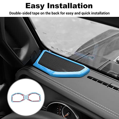 Voodonala for Wrangler JL JT Speaker Audio Trim Top & A Pillar Trim Compatible with 2018-2023 Jeep Wrangler JL JLU Gladiator JT Interior Accessories, ABS 4pcs Light Blue by Voodonala - Used condition - Image 3