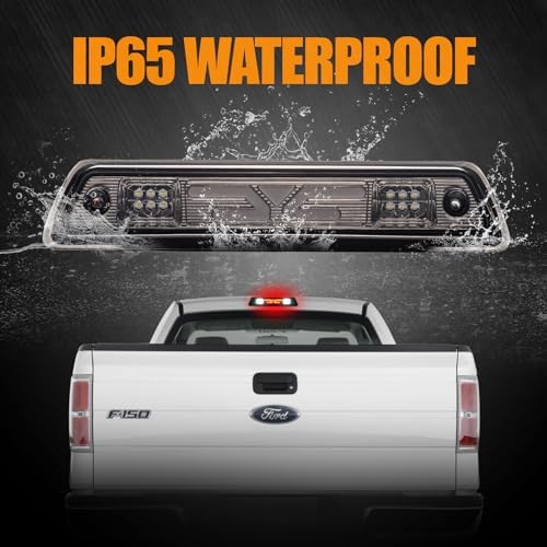 Cxdar Third 3rd Brake Light, LED High Mount Stop Light for 2009-2014 Ford F150, 10-14 Lincoln Mark LT, Rear Center Cab Roof Tail Cargo Lamp, DOES NOT FIT SVT Raptor & Models with Hill Descent Control — view 4