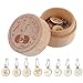 Stitch Markers with Wooden Storage Box for Knitting and Crocheting Flower Pattern Needles Stoppers Needle Clips Hook Locking Tools Sewing Accessories 8Pcs (Flower Patterns)