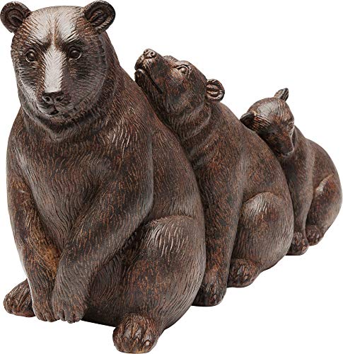 Kare Design Deco Figurine Relaxed Bear Family, Brown, Handmade, Animal Sculpture, Gift Idea, Table Decoration, Room Decor, Home Decor, Living Room, Bedroom, Hallway, 20x32x13cm (H/W/D)