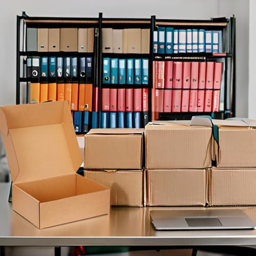DUZCLI Small Shipping Boxes 12x9x4 Inches - Kraft Brown Corrugated Cardboard Boxes (20-Pack) for Mailing, Packing, Small Business & Gift Packaging - Recyclable & Sturdy