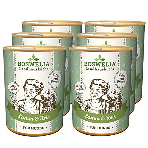 Boswelia Landhausküche Hund Lamm & Reis 6 x 800 g Für alle Hunderassen geeignet Hohe Bioverfügbarkeit Wir achten auf Beste Qualität… Cover