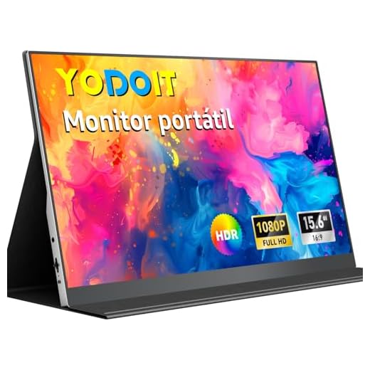 Yodoit Monitor Portátil 15.6 Pulgadas IPS FHD 1080P USB Type-C Pantalla para Laptop, Monitor Portable de Juego 100% SRGB HDR con HDMI/USB C para MacBook PC Xbox PS4/5 Nintendo Switch Teléfono