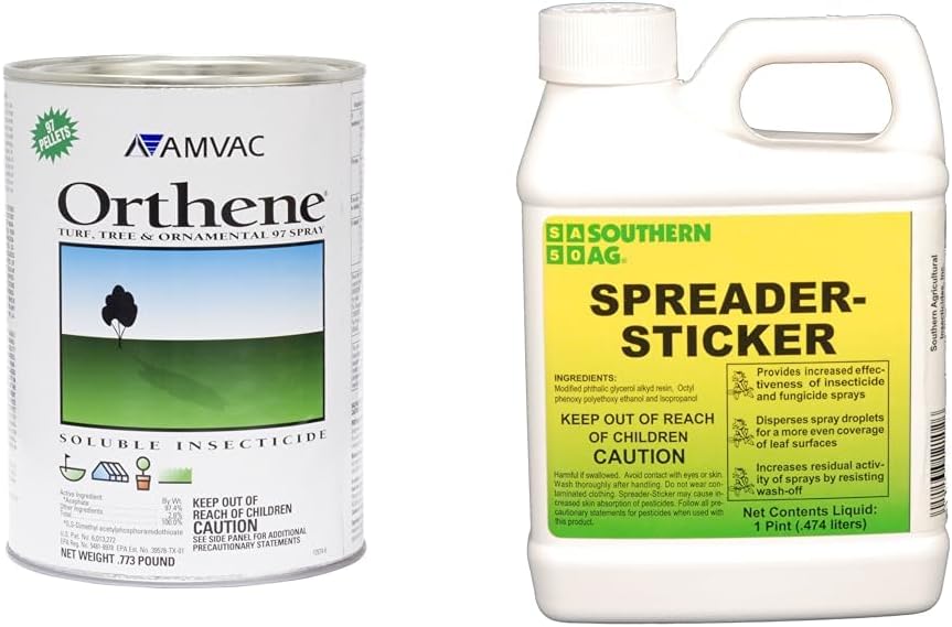 Orthene 97.4% Acephate 0.773lb Systemic Insecticide + Southern Ag Sticker Spreader 16oz Adjuvant Bundle