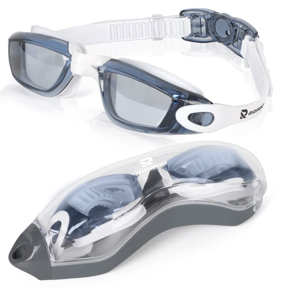 Gafas De Natación RIORIO Para Adultos Y Niños, Lentes De Policarbonato Con Protección UV Y Antivaho, Sellado De Silicona De Doble Capa, Marco 3D De Una Pieza, Ajuste Universal