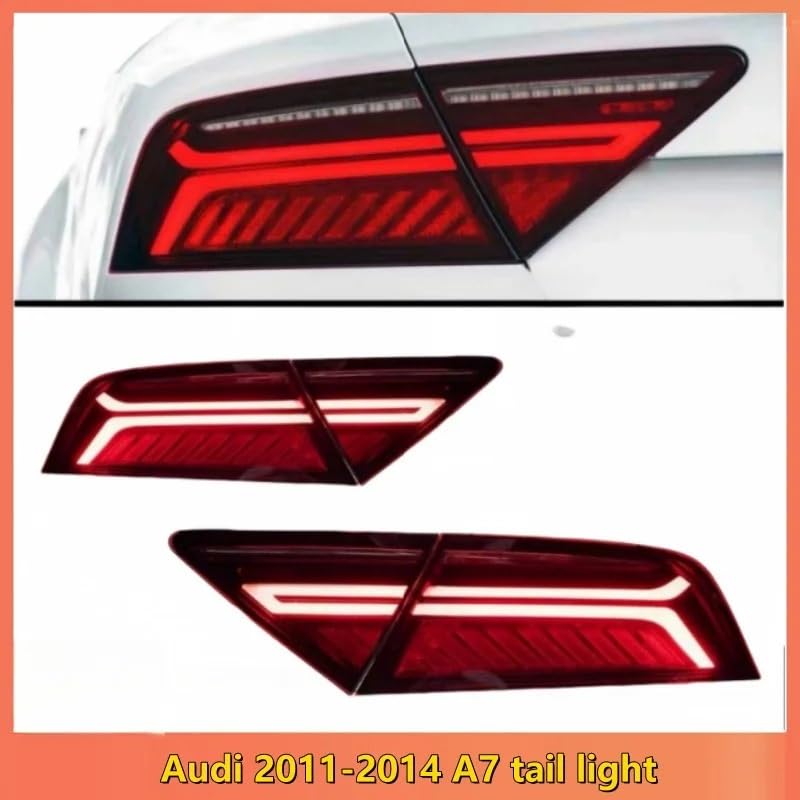 Lampa tylna zespolona Pasuje do Audi A7 2012-2018 Zestawy tylnych świateł zmodyfikowane za pomocą diod LED płynącego światła skrętu tylnej lampy tylnej