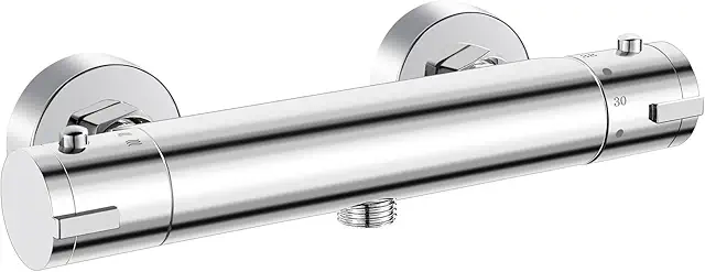 Wall Mount Thermostatic Shower Mixer Tap - Anti-Scald, Brass, G1/2"