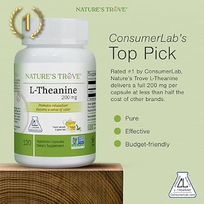 Nature's Trove L-Theanine 200mg 120 Vegetarian Capsules